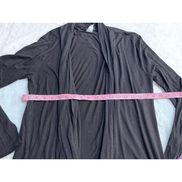 Espresso Womens Open Front Black Cardigan Lightweight Long Sleeve Soft Casual si - Picture 4 of 5